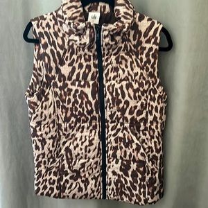 BNWT Cabi Animal Print Brown Puffer Vest.